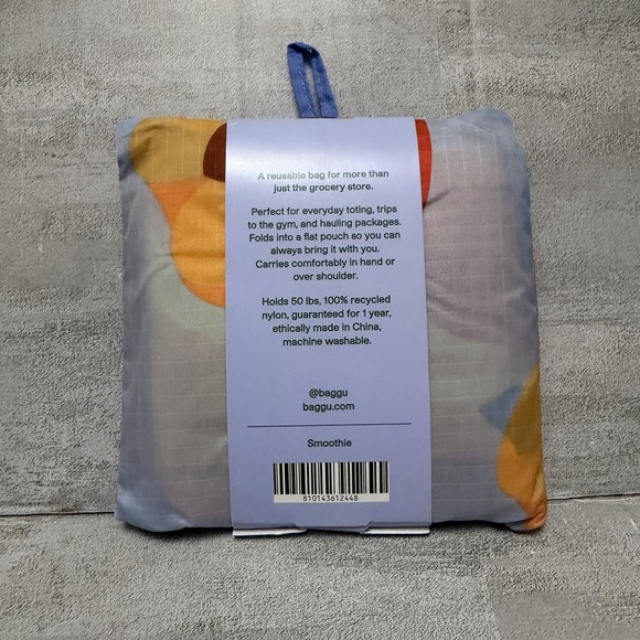 BAGGU DEADSTOCK Standard Reusable In Smoothie Peaches & Bananas Graphic Pattern - Picture 3 of 4